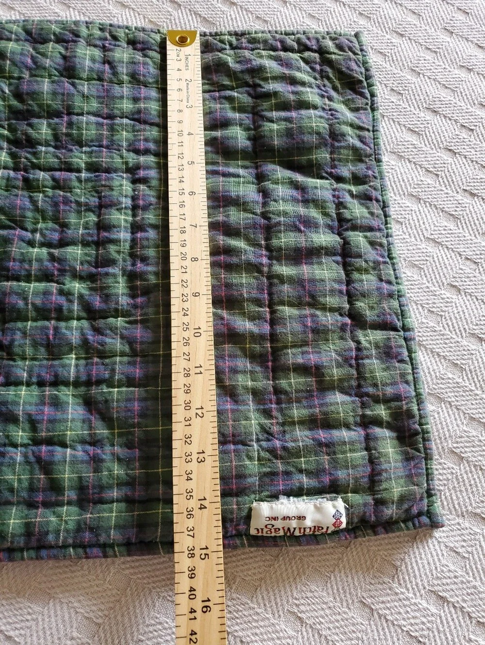 Patch Magic Reversible Quilted Plaid Table Runner Couch Topper 15” x 68”